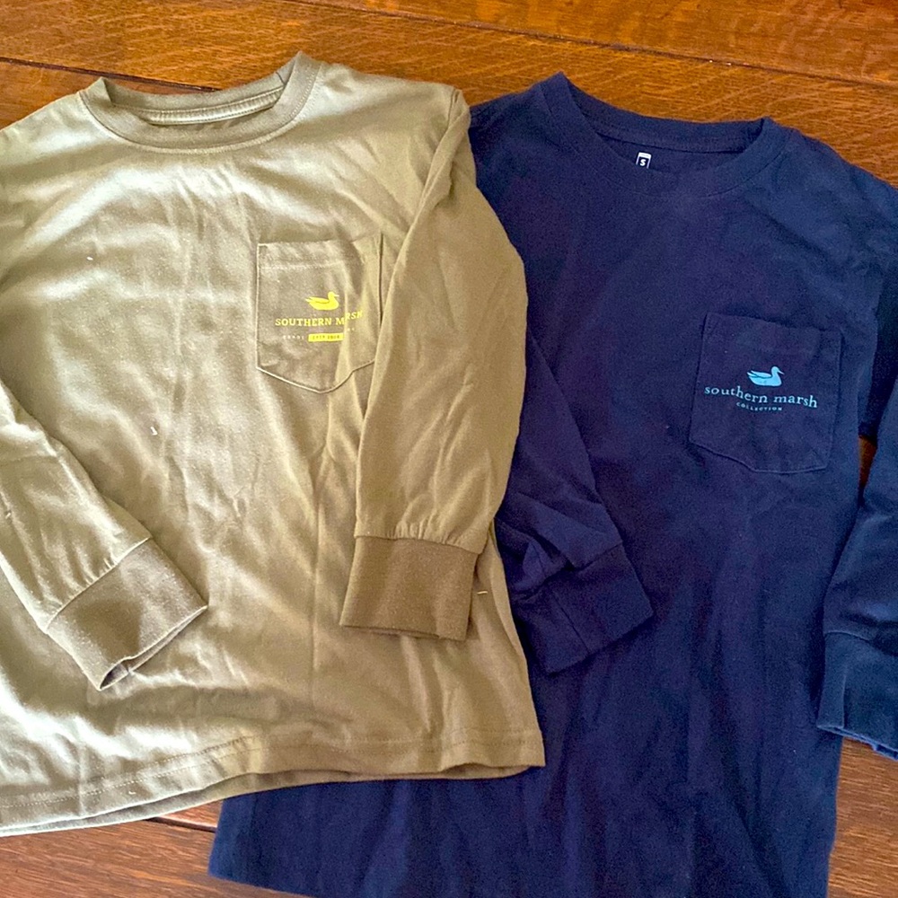 2-Southern Marsh long sleeve tees - size youth small